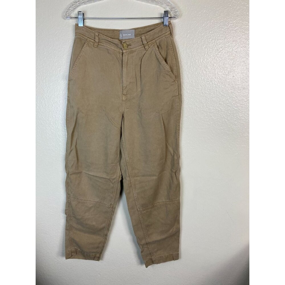 💜 Everlane Brown Relaxed Pants Women 2 Straight Cotton Tan Trousers Capsule